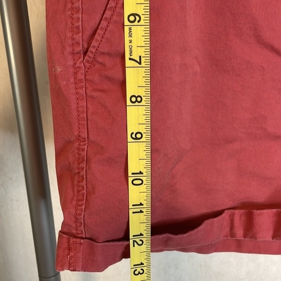 GAP Rust Khaki Skinny Boyfriend Shorts Flat Front Cuffed Shorts Size‎ 14 - Picture 6 of 7